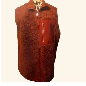 Eddie Bauer Mahogany Brown Womens Sherpa Vest Size Med Like New